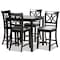 Baxton Studio Chandler Grey Upholstered and Espresso Wood 5-Piece Pub Dining Set 166-10761-9776 - alternate 1